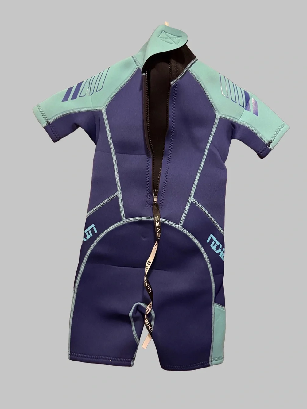 Seaskin Kids Shorty Wetsuit - Navy & Mint